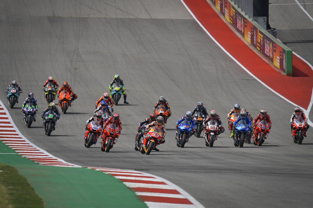 Marc Marquez, Repsol Honda Team, leads at the start