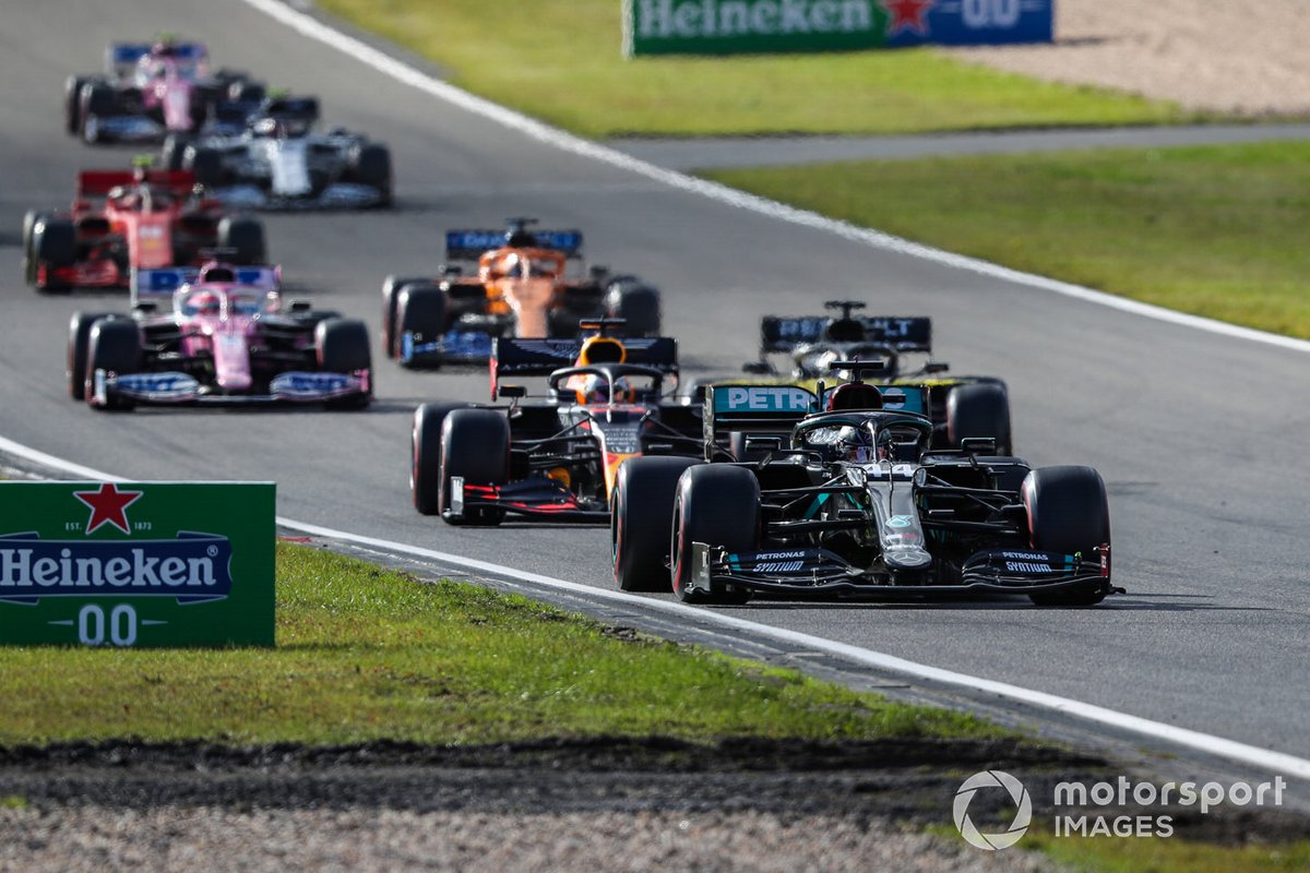 Lewis Hamilton, Mercedes F1 W11, Max Verstappen, Red Bull Racing RB16, Daniel Ricciardo, Renault F1 Team R.S.20, Sergio Pérez, Racing Point RP20, Carlos Sainz Jr., McLaren MCL35