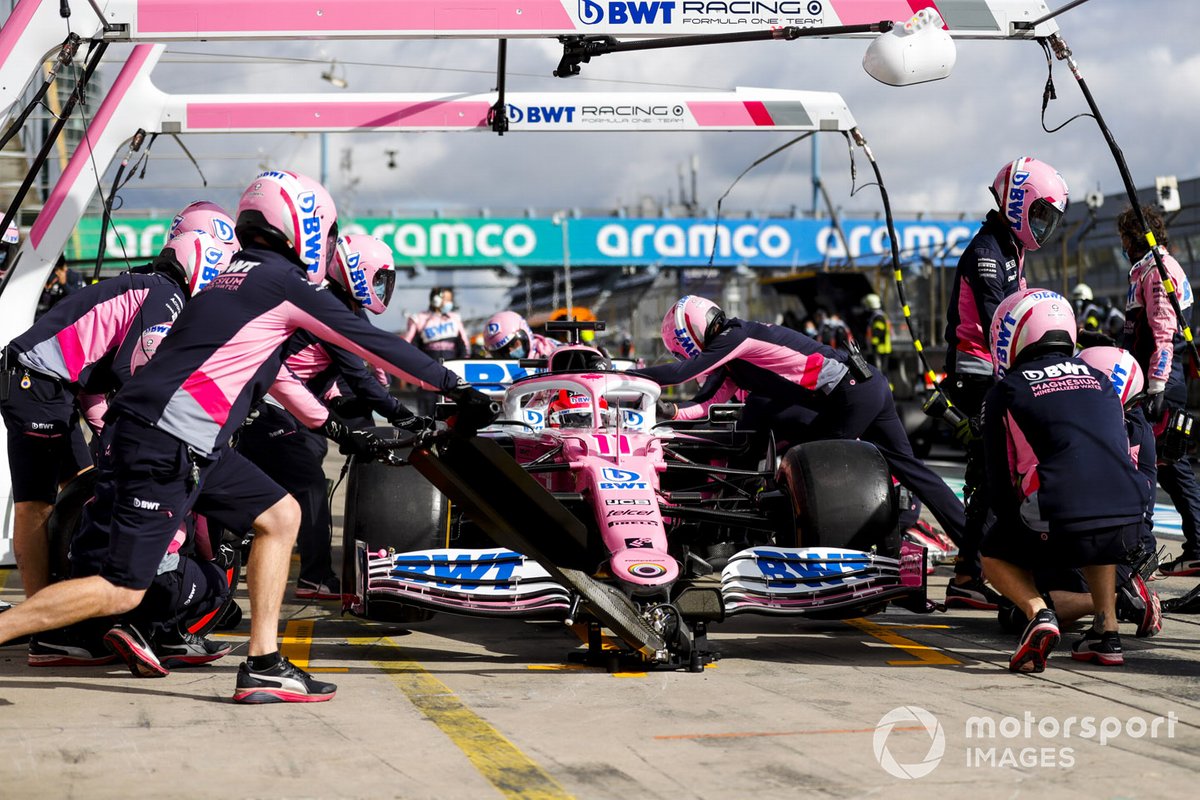 Prova di pit stop per Sergio Perez, Racing Point RP20