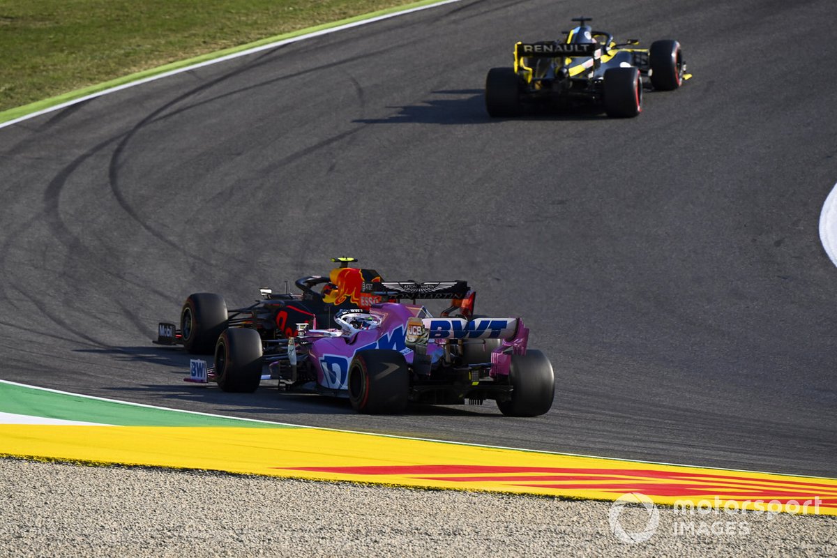 Sergio Pérez, Racing Point RP20, Alex Albon, Red Bull Racing RB16