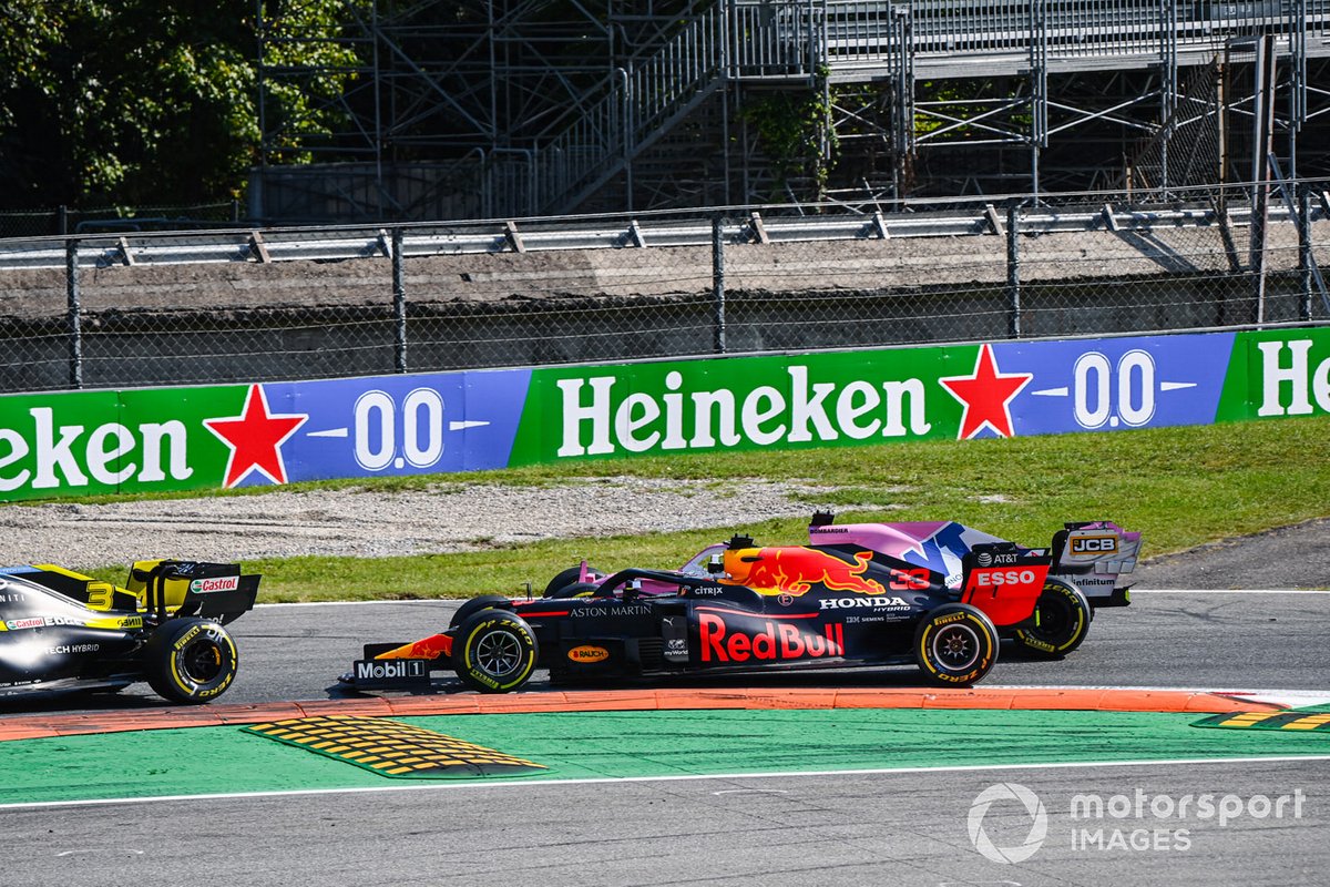 Max Verstappen, Red Bull Racing RB16, Sergio Pérez, Racing Point RP20