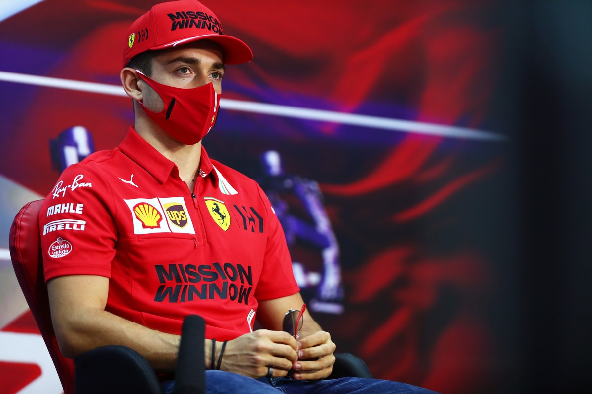 Charles Leclerc, Ferrari, en la conferencia de prensa