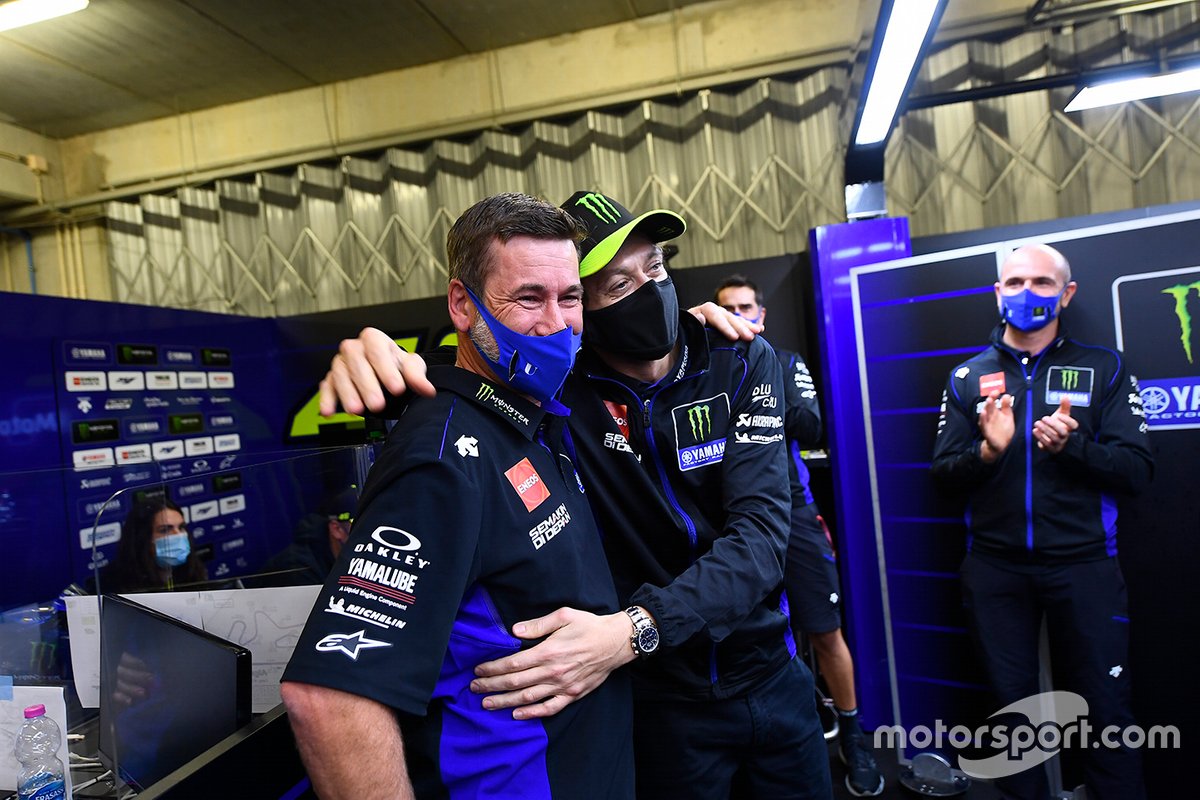 Valentino Rossi en el evento de despedida de Yamaha Factory Racing.