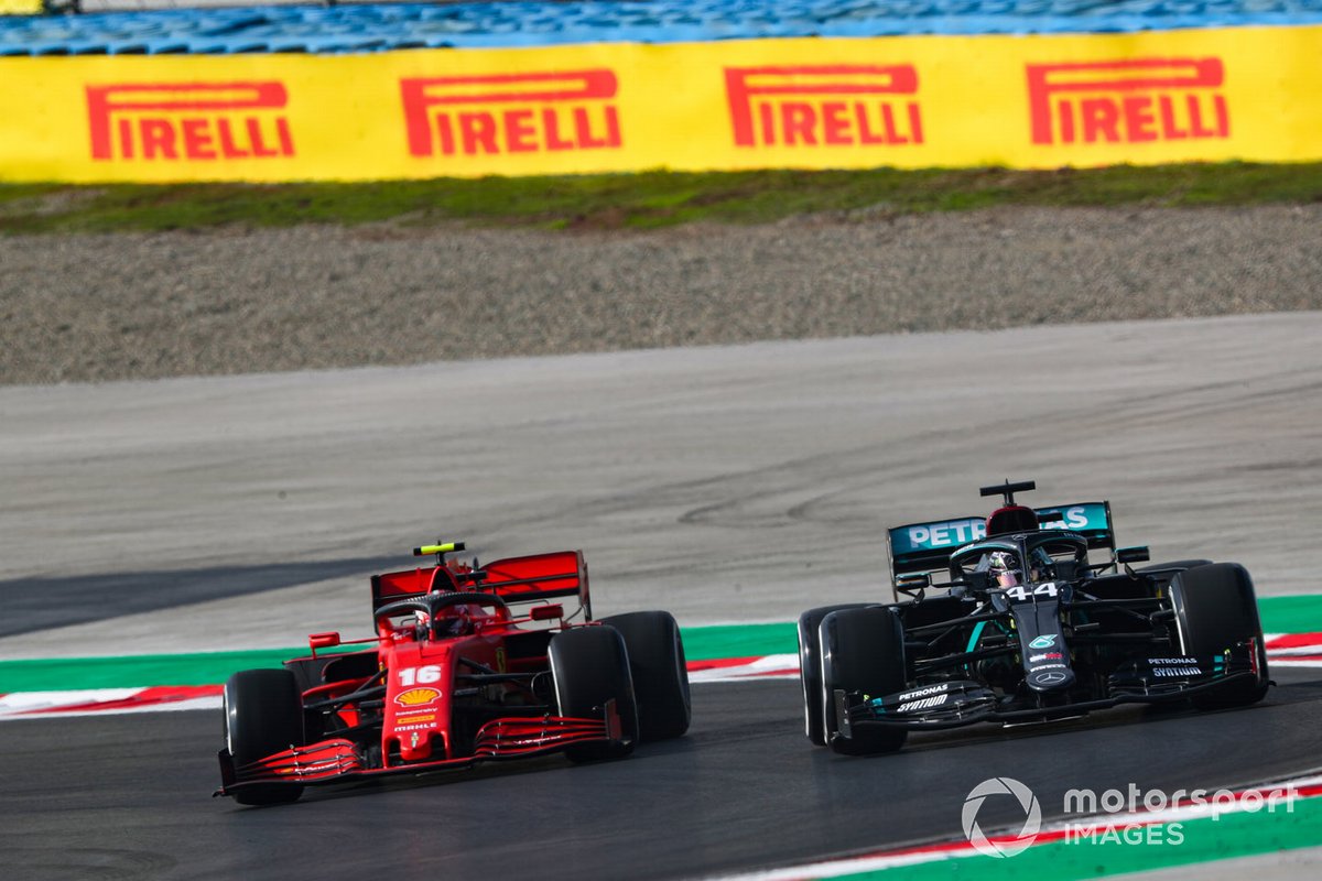 Lewis Hamilton, Mercedes F1 W11, Charles Leclerc, Ferrari SF1000