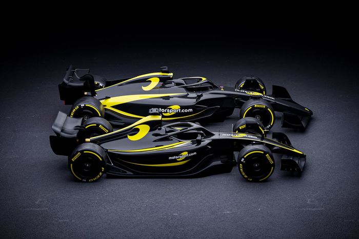 Concepto de Motorsport.com de un F1 moderno con proporciones de los años 2000