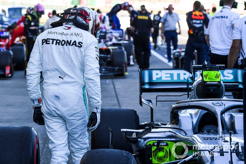 Lewis Hamilton, Mercedes AMG F1, terzo classificato, al Parc Ferme