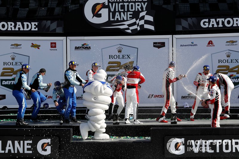 GTD Winners #44 GRT Magnus Racing Lamborghini Huracan GT3: John Potter, Andy Lally, Spencer Pumpelly, Marco Mapelli, #48 Paul Miller Racing Lamborghini Huracan GT3: Bryan Sellers, Corey Lewis, Madison Snow, Andrea Caldarelli, #88 WRT Speedstar Audi Sport Audi R8 LMS GT3: Mirko Bortolotti, Dries Vanthoor, Rolf Ineichen, Daniel Morad