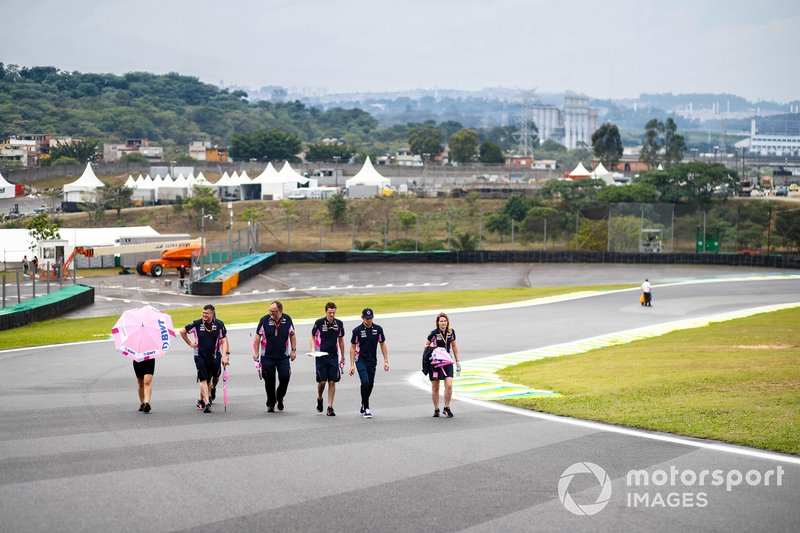 Lance Stroll, Racing Point walks the track