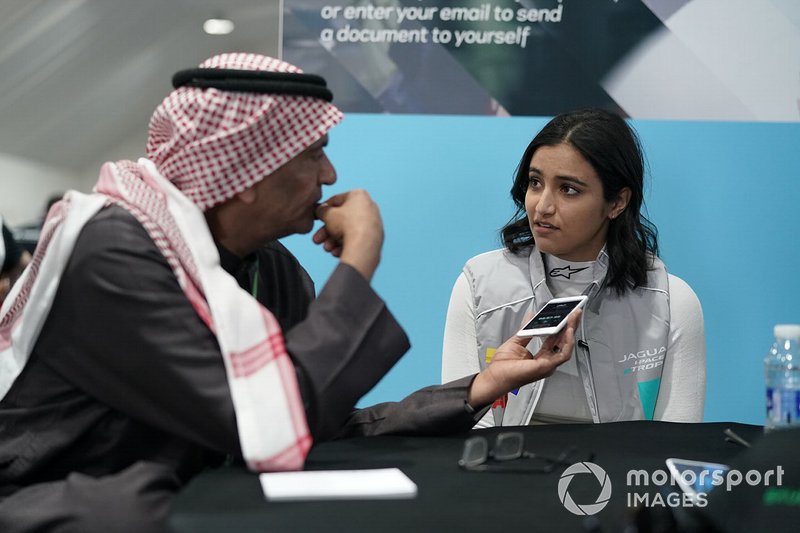 Reema Juffali, Jaguar VIP car being interviewed by the media