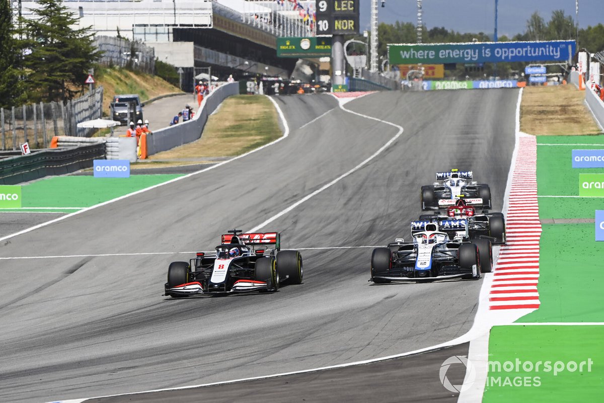 Romain Grosjean, Haas VF-20, George Russell, Williams FW43, Antonio Giovinazzi, Alfa Romeo Racing C39, Nicholas Latifi, Williams FW43