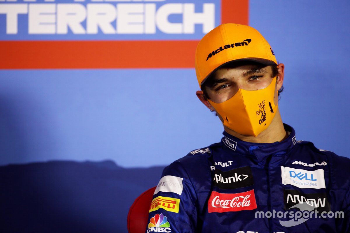 Lando Norris, McLaren, in conferenza stampa