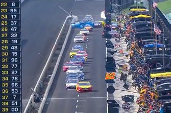 Front view of pit road incident
