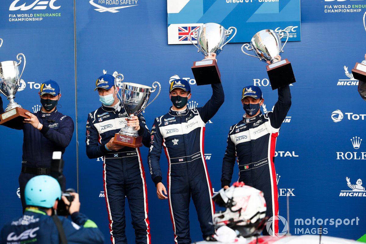 Podium: #22 United Autosports Oreca 07 - Gibson: Philip Hanson, Filipe Albuquerque, Paul Di Resta