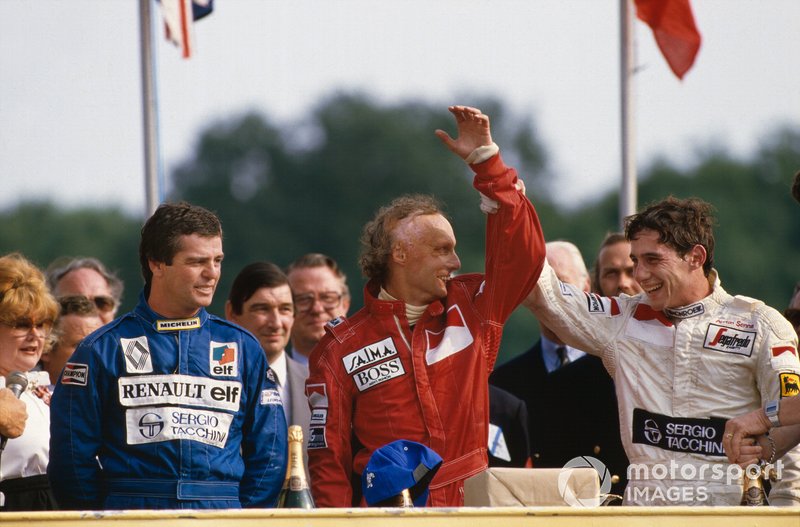 Niki Lauda, McLaren, Derek Warwick, Renault, Ayrton Senna, Toleman, GP di Gran Bretagna del 1984