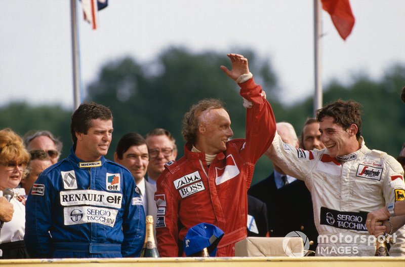 Niki Lauda, McLaren, Derek Warwick, Renault, Ayrton Senna, Toleman