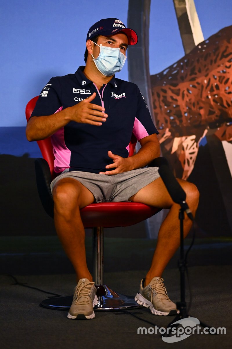 Sergio Perez, Racing Point in the press conference