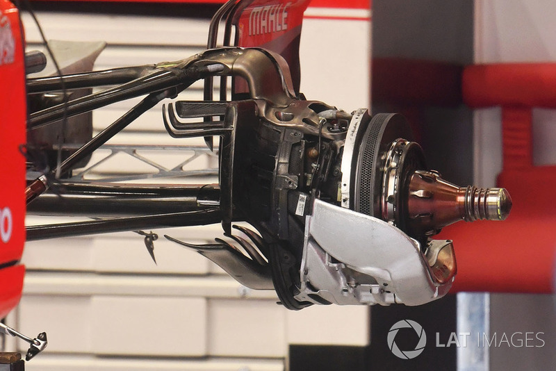 Ferrari SF71H rear wheel hub and brake detail
