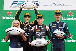 Podium : le vainqueur Tadasuke Makino, RUSSIAN TIME, le deuxième, Artem Markelov, RUSSIAN TIME. le troisième, Alexander Albon, DAMS