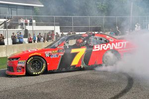 Justin Allgaier, JR Motorsports, Chevrolet Camaro BRANDT Professional Agriculture celebrates his win