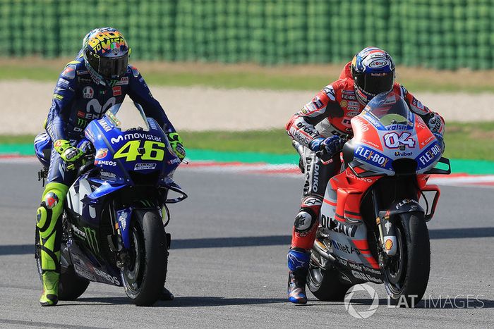 Valentino Rossi, Yamaha Factory Racing, Andrea Dovizioso, Ducati Team
