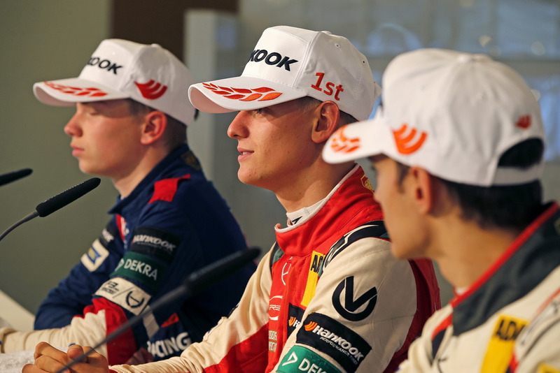 Conferenza stampa, Robert Shwartzman, PREMA Theodore Racing Dallara F317 - Mercedes-Benz, Mick Schumacher, PREMA Theodore Racing Dallara F317 - Mercedes-Benz, Alex Palou, Hitech Bullfrog GP Dallara F317 - Mercedes-Benz