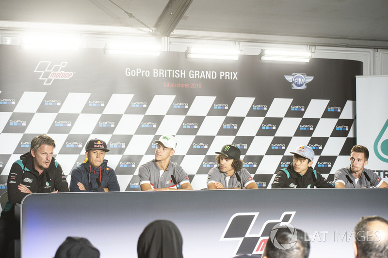 Racing Team Director, Johan Stigefelt, Khairul Idham Pawi, Fabio Quartararo, Franco Morbidelli, Ayumu Sasaki and John McPhee