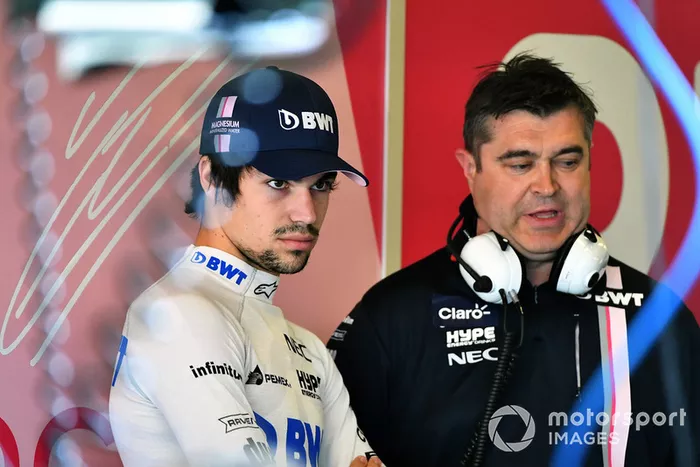 Lance Stroll, Racing Point Force India F1 y Bradley Joyce, Racing Point Force India F1