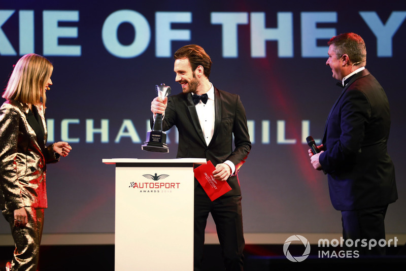 FIA Formula E Chamion Jean Eric Vergne presents the Rookie of the Year award