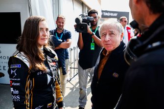 Jean Todt, FIA President talks to Tatiana Calderon, DS TECHEETAH