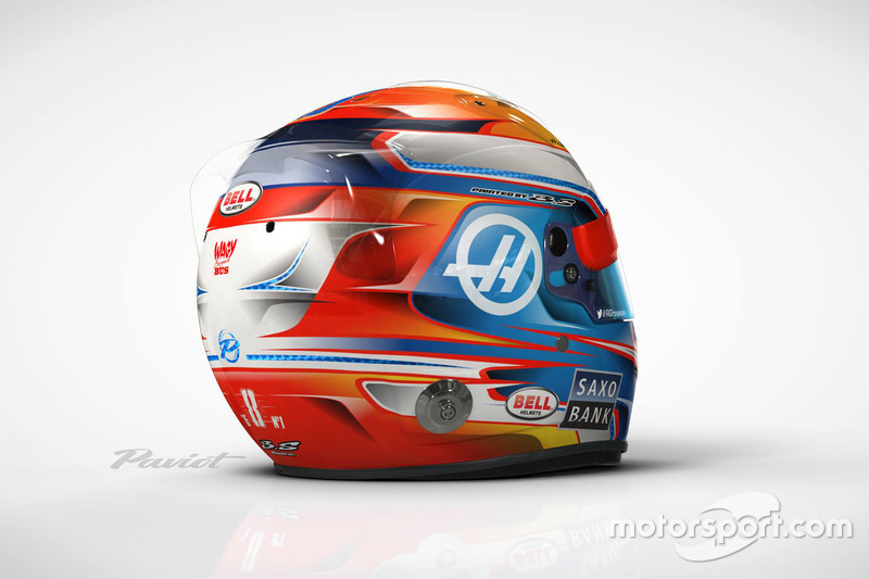 Le casque de Romain Grosjean, Haas F1 Team