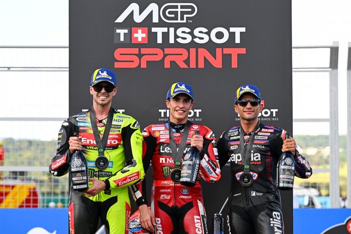Marc Marquez, Ducati Team, Fabio Di Giannantonio, VR46 Racing Team, Jorge Martin, Aprilia Racing Team