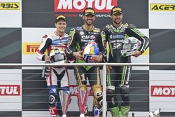 Podium : le vainqueur Kenan Sofuoglu, Kawasaki Puccetti Racing, le deuxième PJ Jacobsen, Honda World Supersport Team, et le troisième Randy Krummenacher, Kawasaki Puccetti Racing