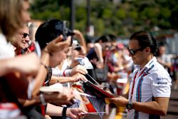 Felipe Massa, Williams, signs autographs for fans