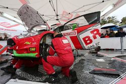 La Ford Fiesta R5 LDI di Giandomenico Basso nel parco assistenza