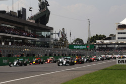 Lewis Hamilton, Mercedes AMG F1 W07 Hybrid leads at the start of the race