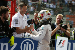 Lewis Hamilton, Mercedes AMG F1 celebrates his third position in parc ferme