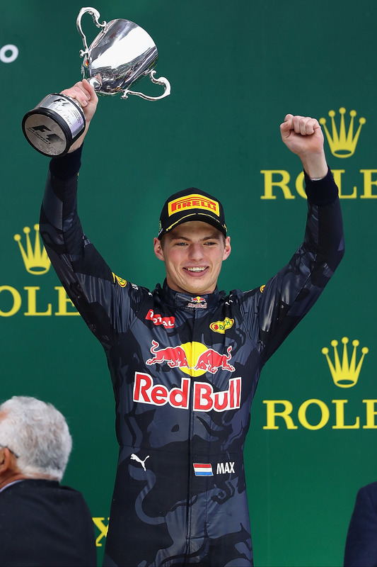 Podio: tercer lugar Max Verstappen, Red Bull Racing