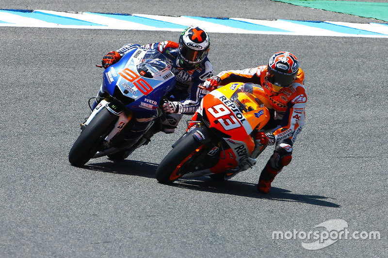 Marc Marquez, Repsol Hond et Jorge Lorenzo, Yamaha