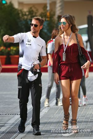 Jenson Button, McLaren con su novia Brittny Ward