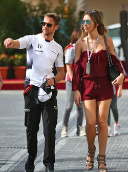 Jenson Button, McLaren with his girlfriend Brittny Ward