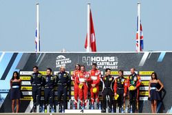 LMGTE podium: winners Duncan Cameron, Matt Griffin, Aaron Scott, Spirit of Race, second place Salih Yoluc, Euan Hankey, Nicki Thiim, TF Sport, third place Robert Smith, Jody Fannin, Jonathan Cocker JMW Motorsport