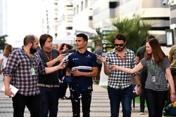 Pascal Wehrlein, Sauber talks with the media