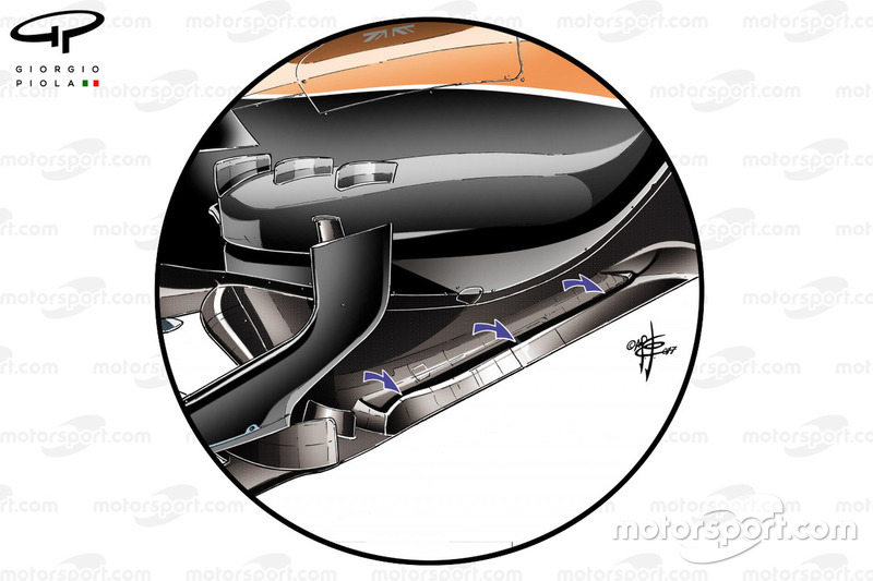 McLaren MCL32, detalle del suelo
