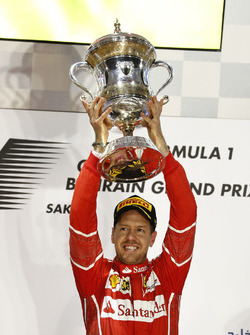 Podium: winner Sebastian Vettel, Ferrari