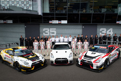 Group photoshoot: #23 Nissan Motorsport, Nissan GT-R Nismo GT3: Katsumasa Chiyo, Alex Buncombe, Michael Caruso, #24 Nissan Motorsport, Nissan GT-R Nismo GT3: Florian Strauss, Todd Kelly, Jann Mardenborough