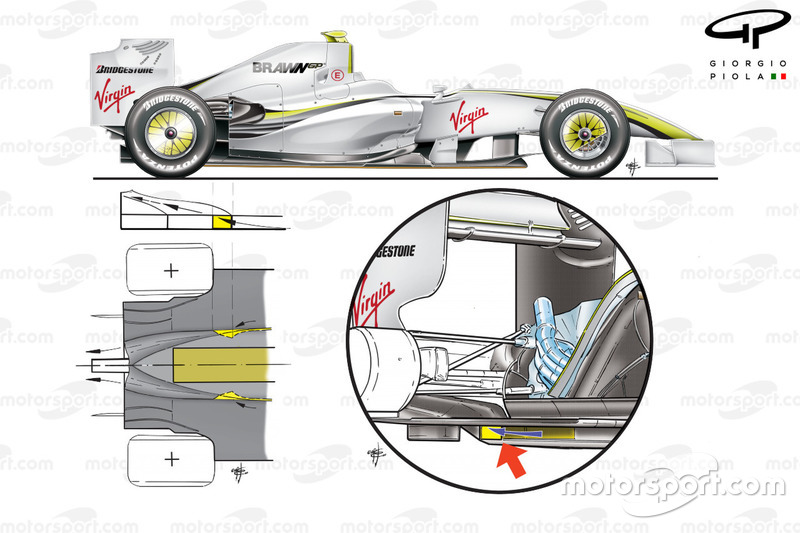 Brawn BGP 001 2009 diffuser exploded overview