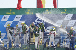 Podium: race winners Timo Bernhard, Earl Bamber, Brendon Hartley, Porsche Team, second place Ho-Pin Tung, Oliver Jarvis, Thomas Laurent, DC Racing, third place Mathias Beche, David Heinemeier Hansson, Nelson Piquet Jr., Vaillante Rebellion Racing