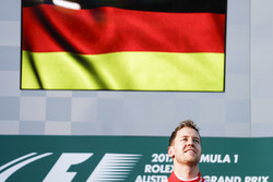 Sebastian Vettel, Ferrari celebra en el podium