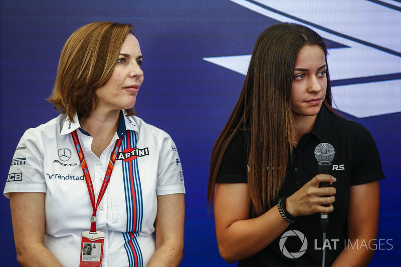 Claire Williams, Deputy Team Principal, Williams, Marta Garcia, Renault Sport F1 Team Sport Academy, at a Women in Motorsport Press Conference