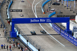 Nelson Piquet Jr., NEXTEV TCR Formula E Team, leads Adam Carroll, Jaguar Racing